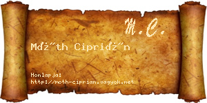 Móth Ciprián névjegykártya